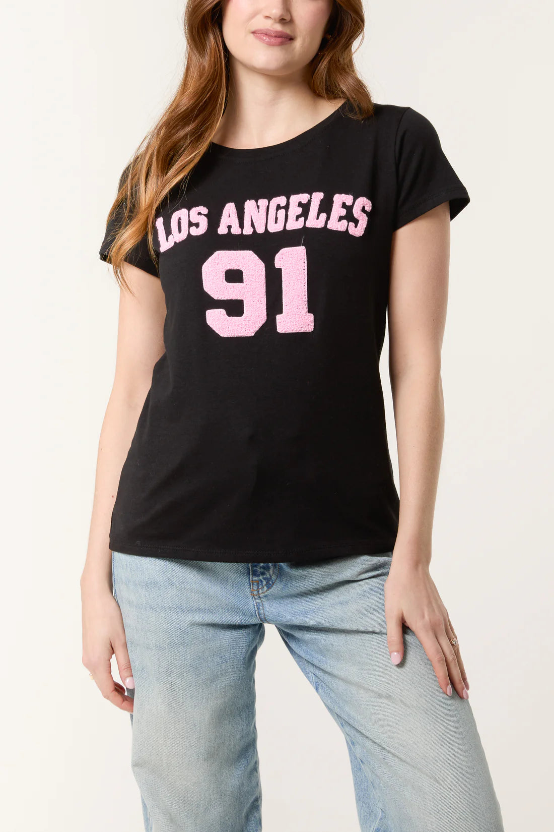 "LOS ANGELES" SHORT SLEEVE T-SHIRT-PINK