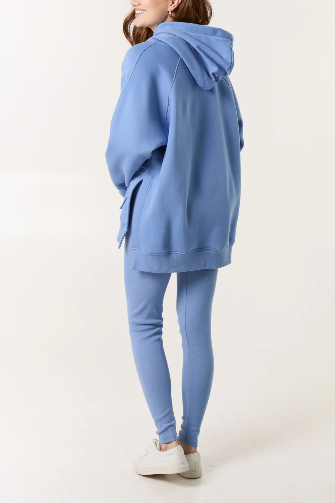 'WEEKEND' APPLIQUÉ HOODIE & LEGGING SET - DENIM