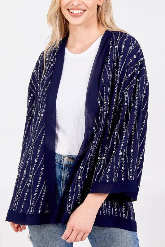 EDGE TO EDGE KIMONO-NAVY