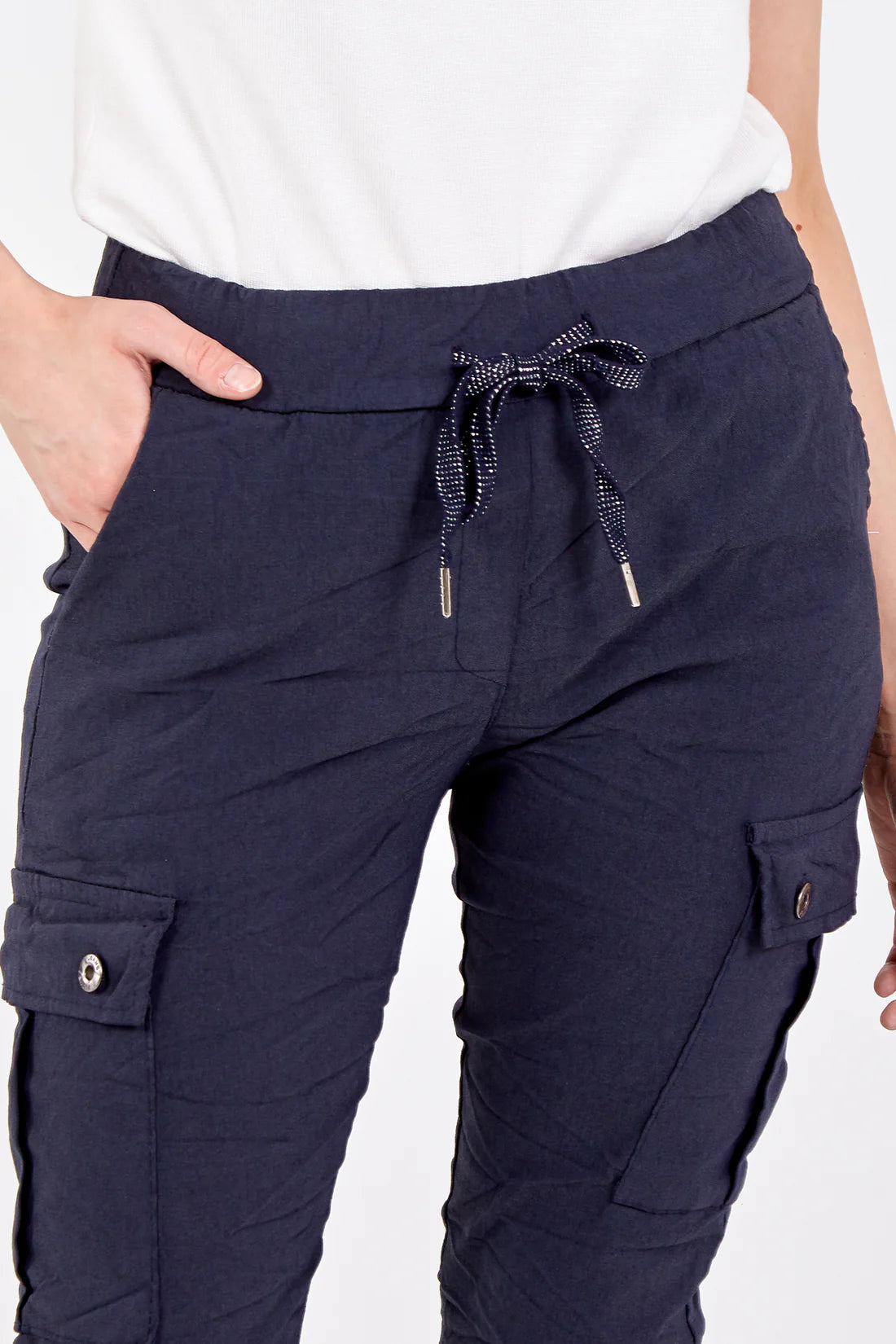 MAGIC SUPER STRETCH CARGO TROUSERS - NAVY