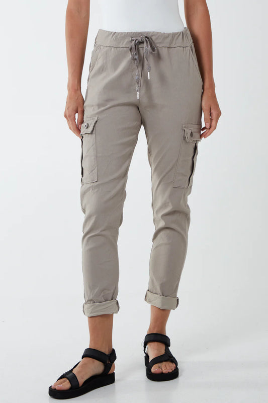 MAGIC SUPER STRETCH CARGO TROUSERS - MOCHA